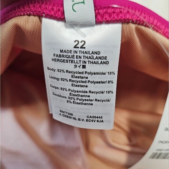 J. Crew Ruched V Neck One Piece Swimsuit Women's Plus 22 Fuchsia Pink Long Torso - Picture 6 of 8